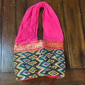 Pink Geometric‎ Pattern Tote Bag